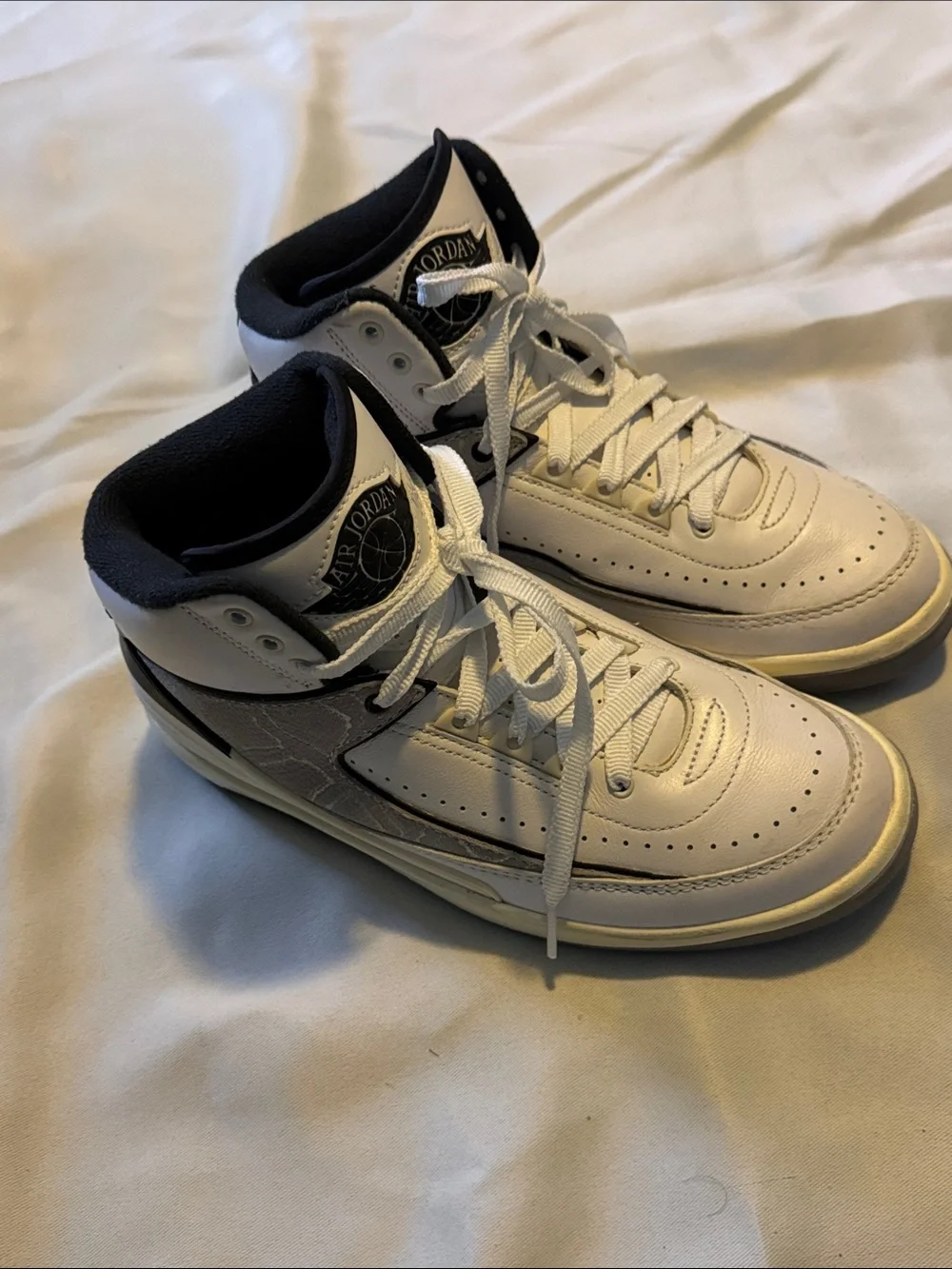 Jordan men White and Black Mid-Top Sneakers